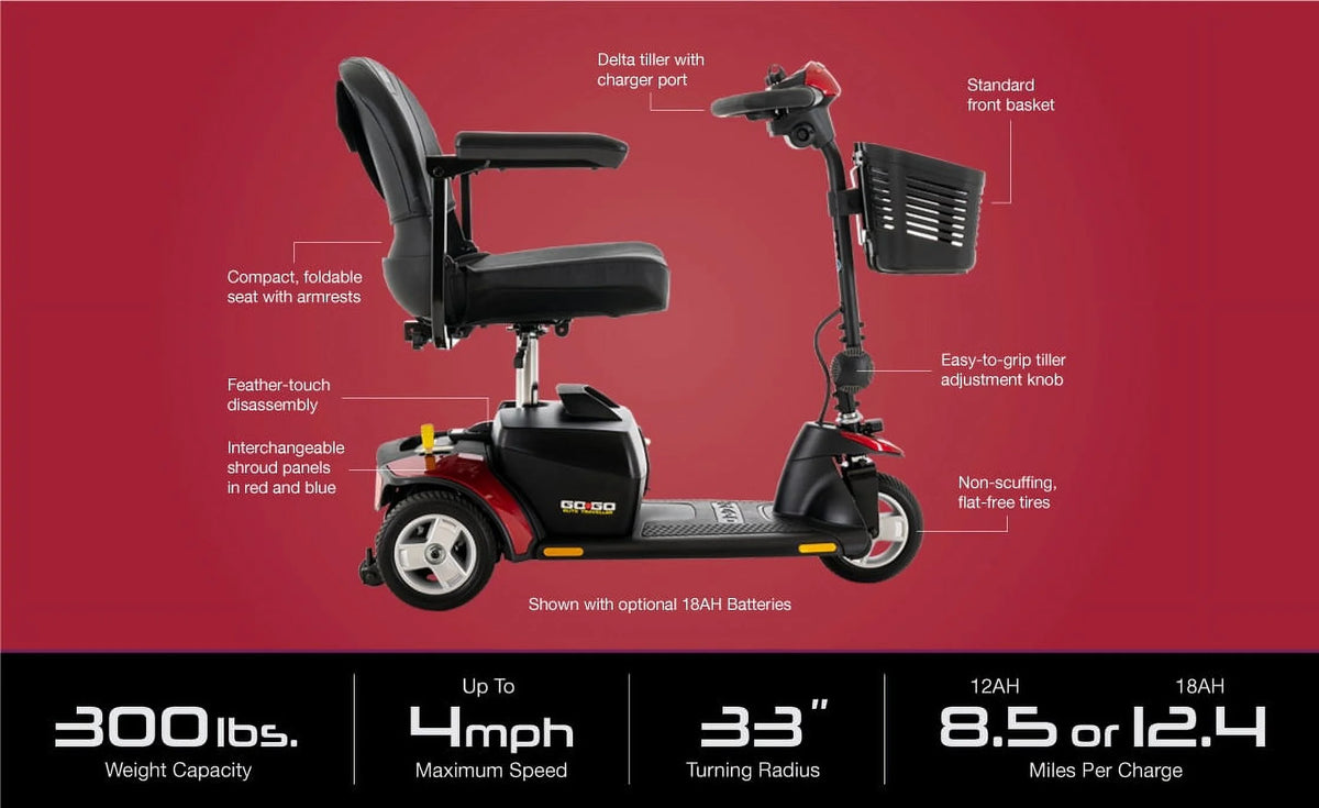Red 3-wheel Scooter U704