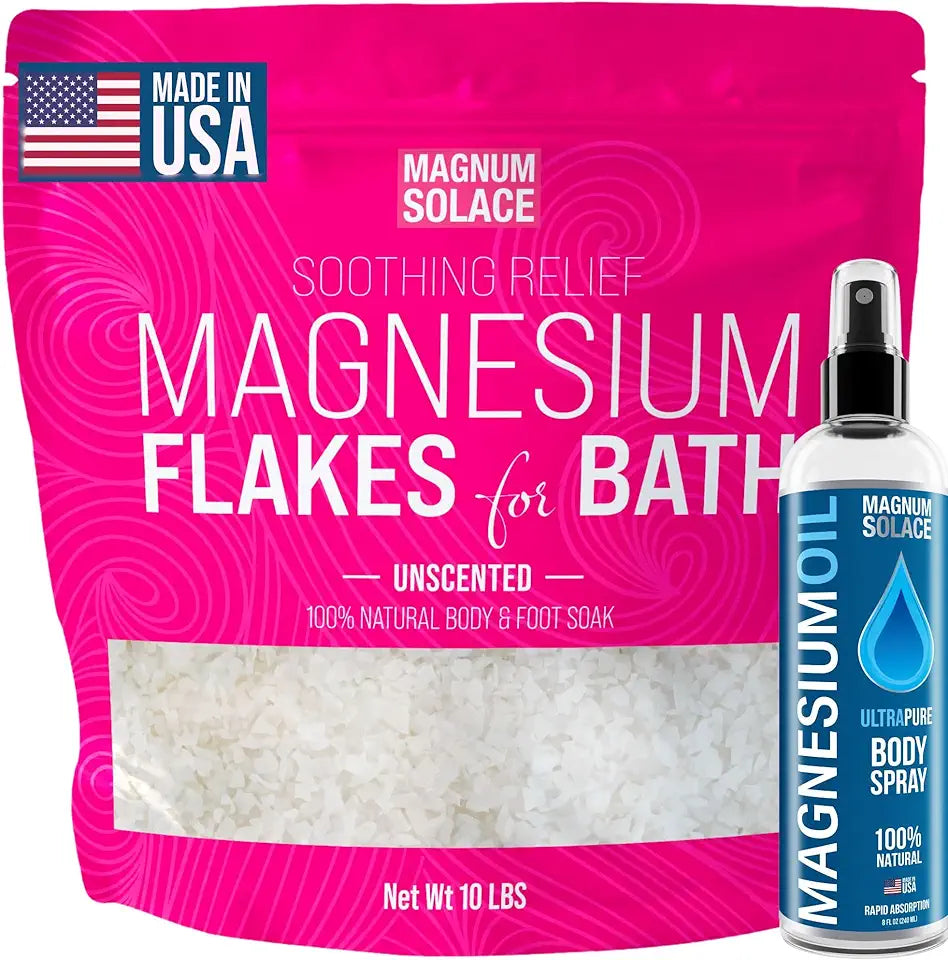 10 LBS Unscented Magnesium Flakes with Magnesium Oil Spray X248