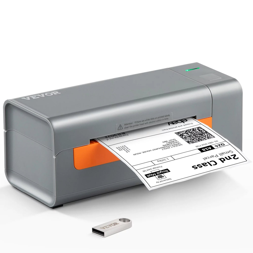 Thermal Label Printer, 203DPI USB Connection, Gray D614