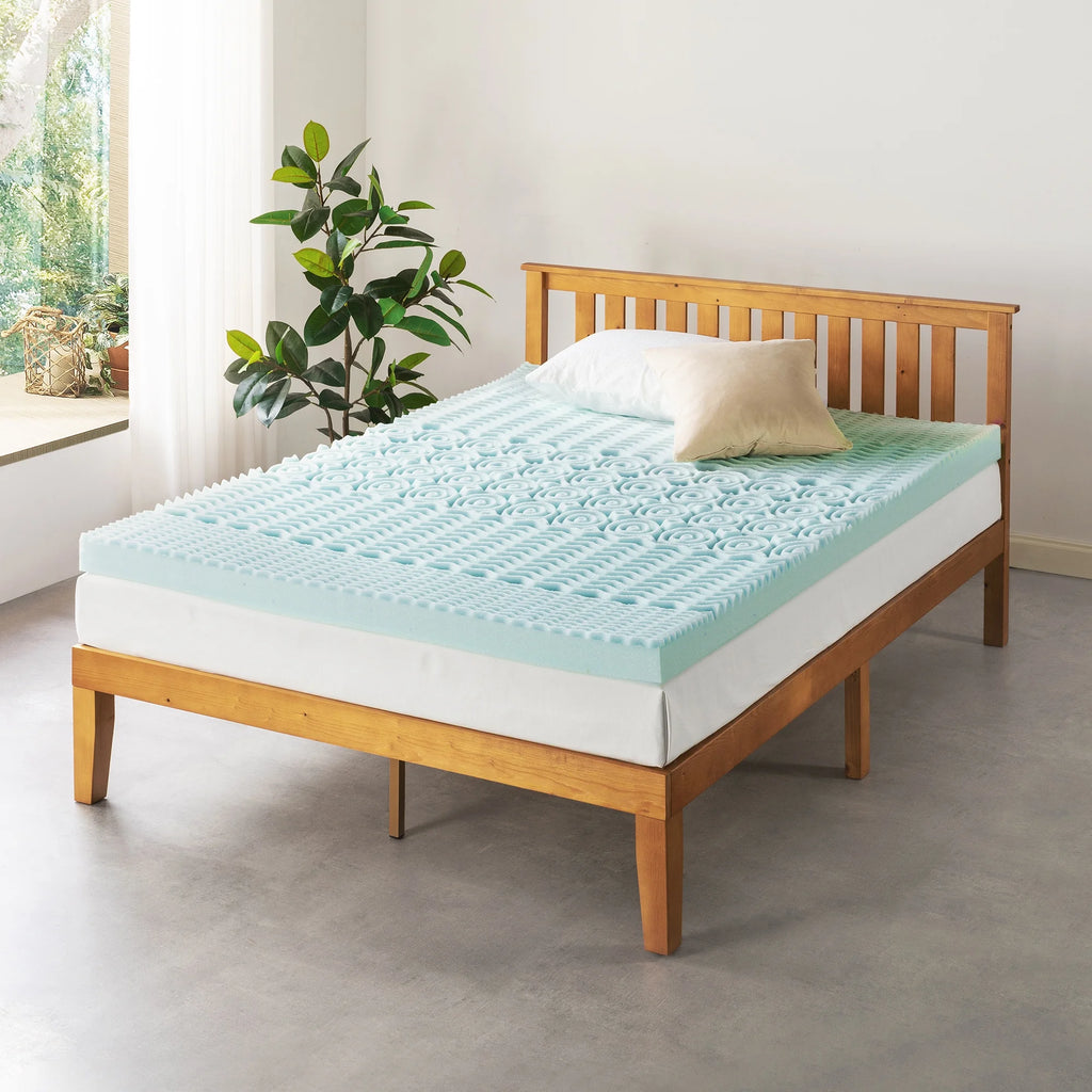4" 5-Zone Cooling Gel Memory Foam Mattress Topper U670772
