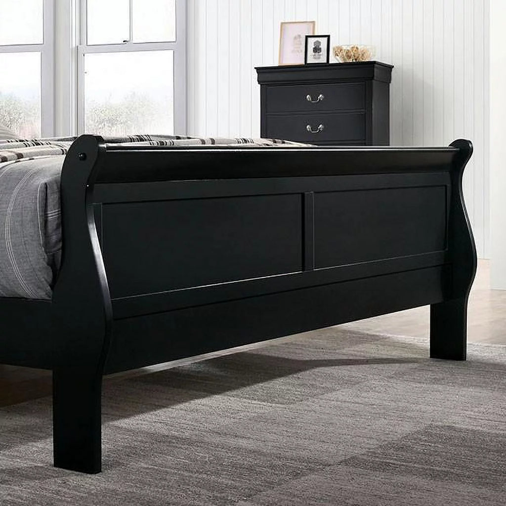 Black Solid Wood 5pcs Bedroom Set B45670