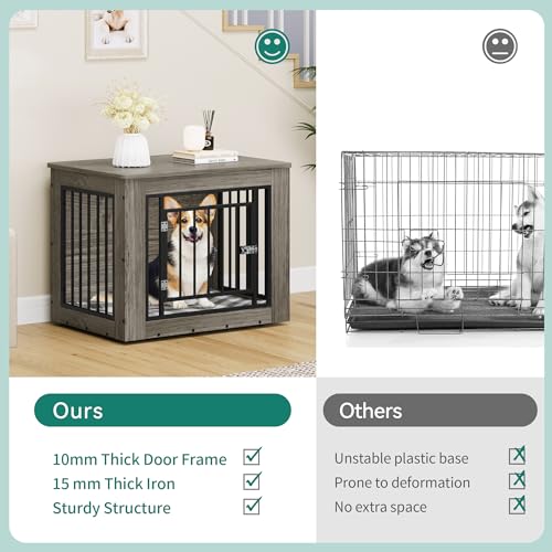 Rustic Brown Dog Crate Furniture End Table J780