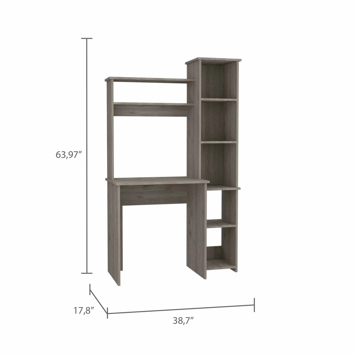 Light Grey Writing Desk with Bookcase M275