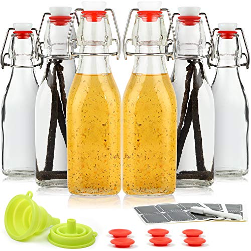 Set of 6 8.5oz Swing Top Glass Bottles J8844