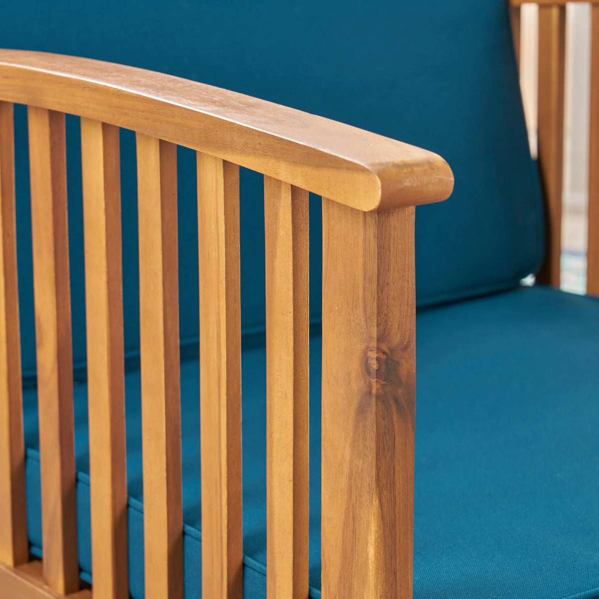 Brown Patina and Dark Teal Acacia Wood Club Chairs W733