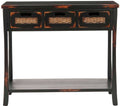 Distressed Black 3 Drawer Console Q749