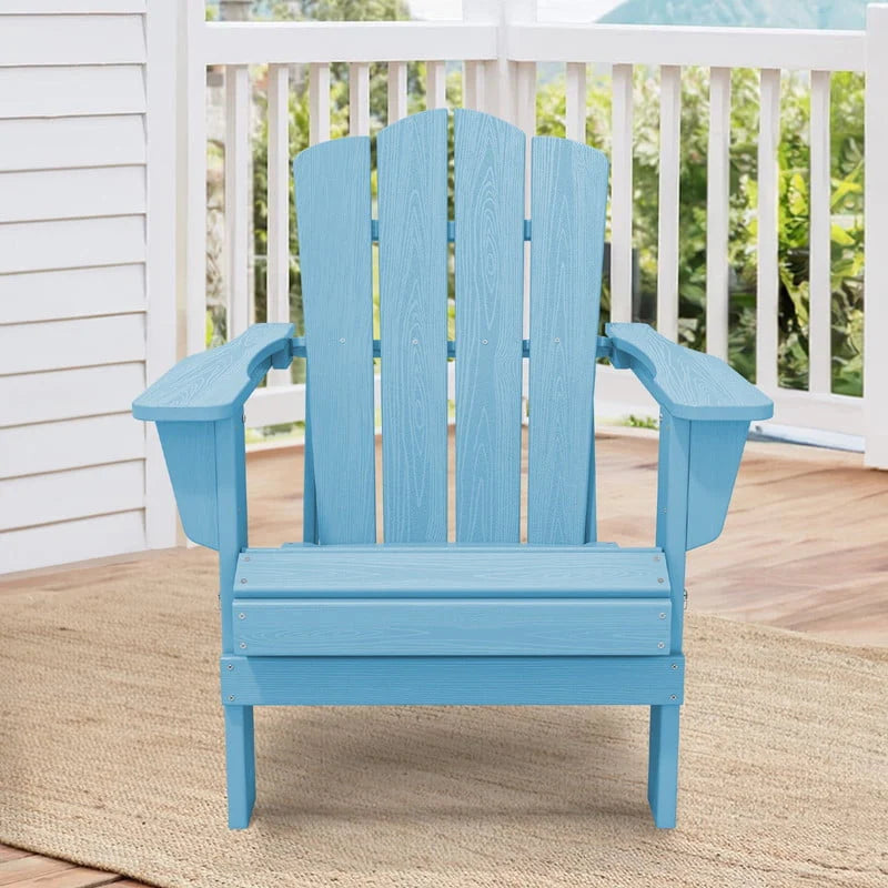Black HDPE Resin Adirondack Chair O59880
