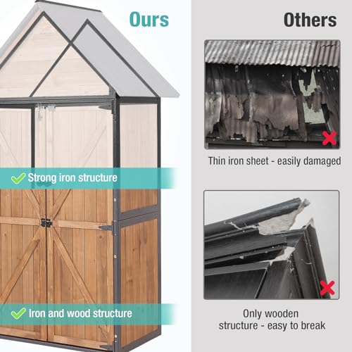 Outdoor Storage Shed with Adjustable Shelves L19123