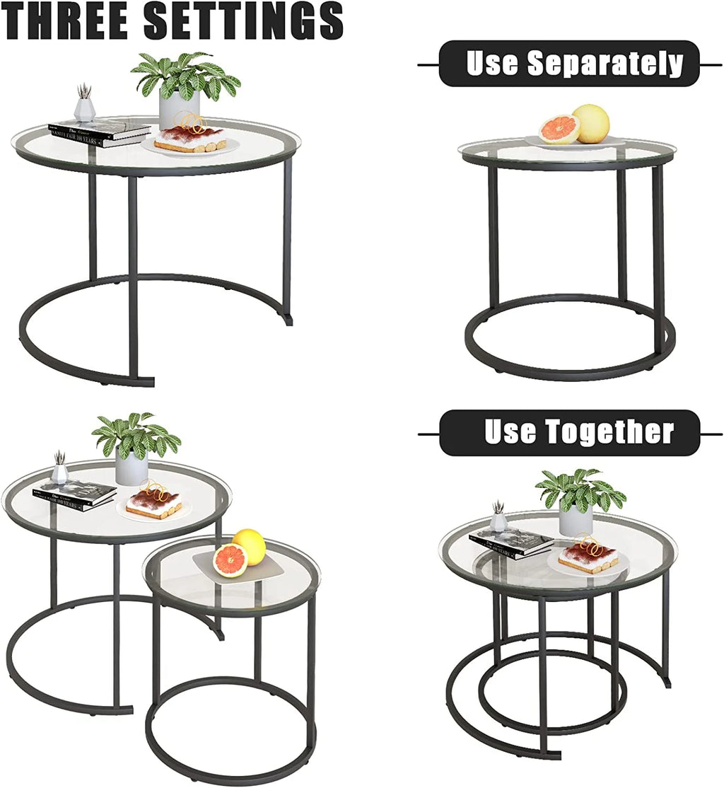 Tempered Glass Round End Table Z1002