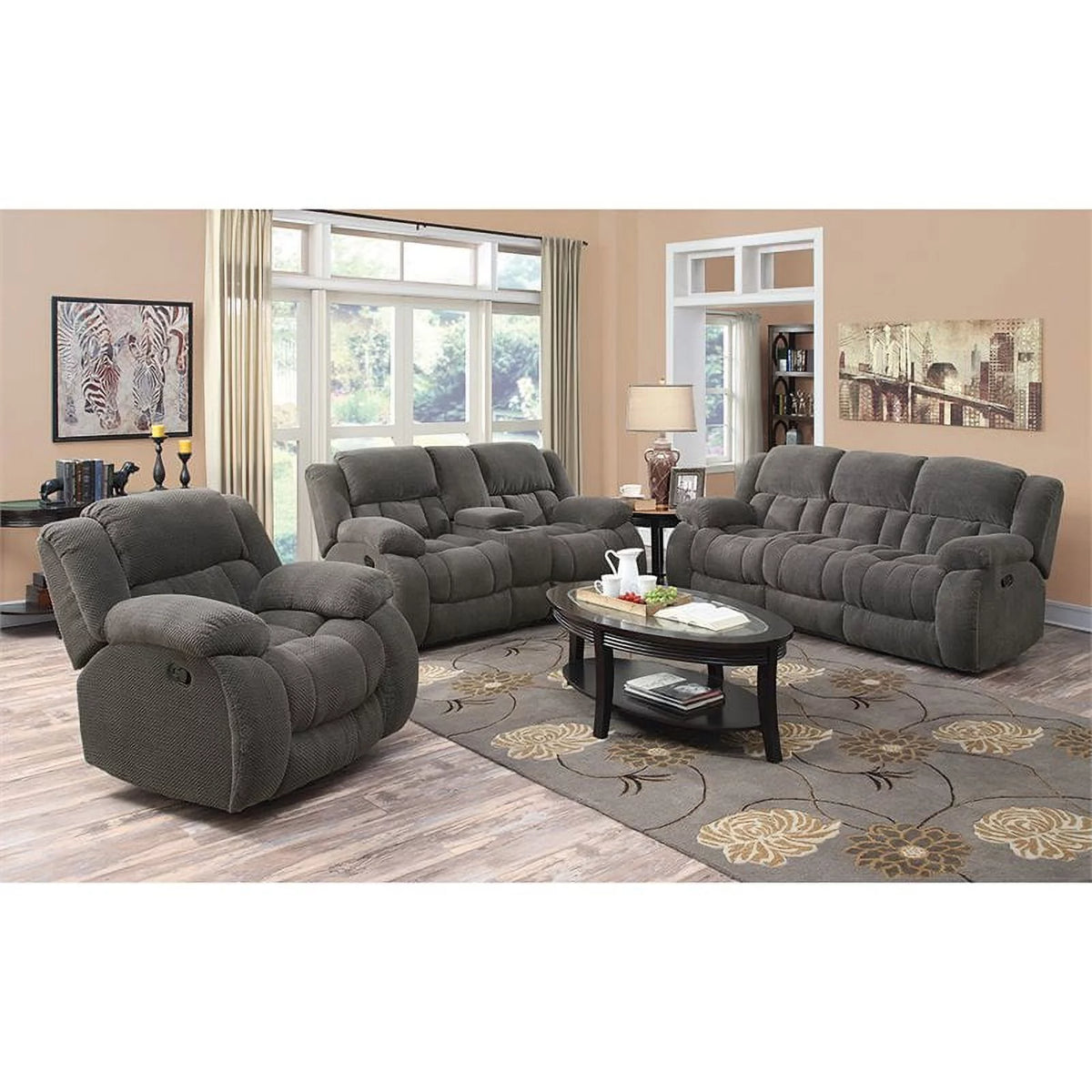 Charcoal Reclining Loveseat N88558